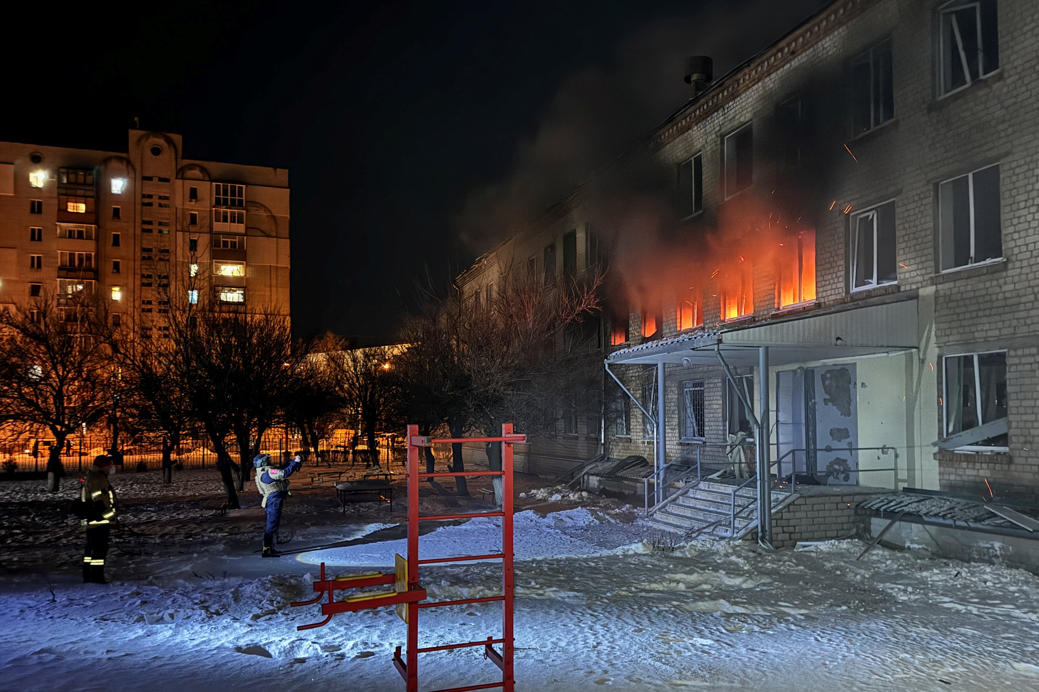 Aftermath of a Russian missile strike in Kharkiv