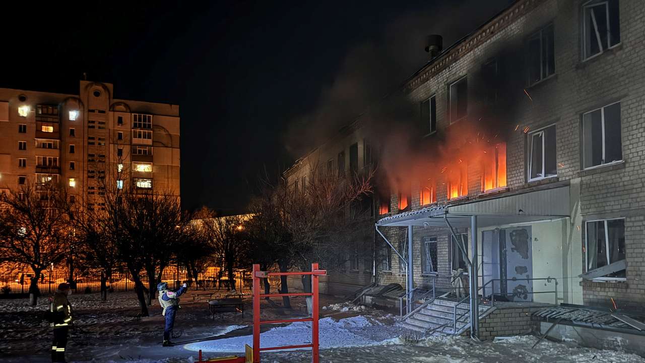 Aftermath of a Russian missile strike in Kharkiv