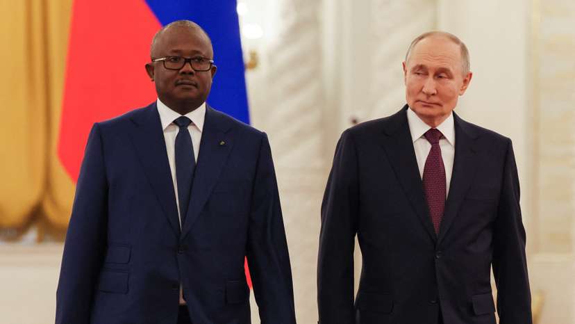 Russian president Vladimir Putin meets with Guinea-Bissau's President Umaro Sissoco Embalo in Moscow