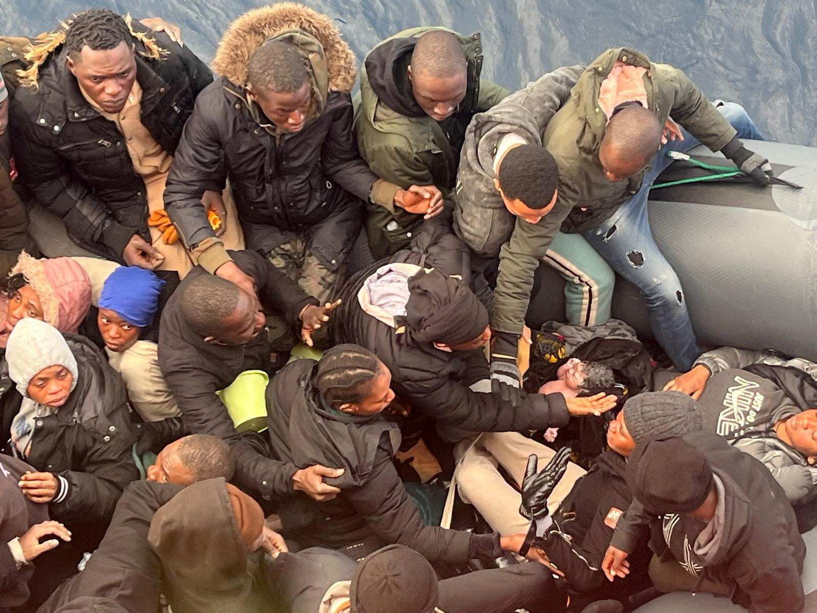 A baby is born in a rubber boat off the Canary Islands