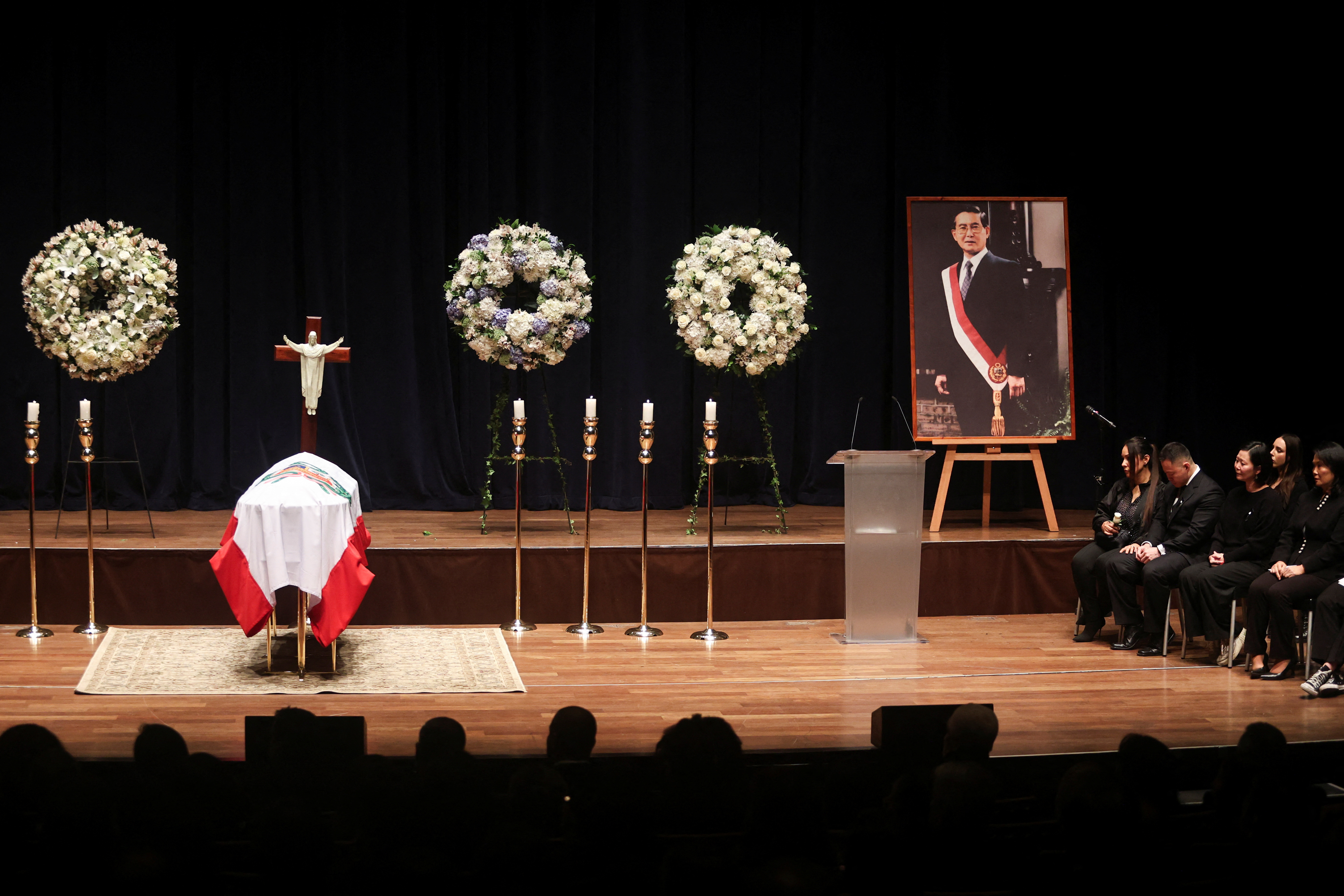 Funeral service for Peru's former President Alberto Fujimori, in Lima