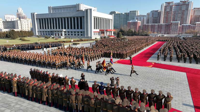 FILE PHOTO: 76th anniversary of the founding of the Korean People's Army