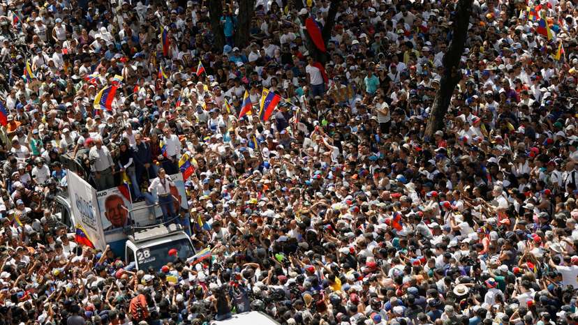 Venezuela's opposition leaders hold a march amid the disputed presidential election, in Caracas