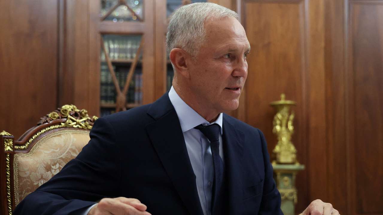 Russian President Vladimir Putin attends a meeting with Vladimir Saldo, Moscow-installed leader of the Russian-controlled parts of the Kherson region, in Moscow