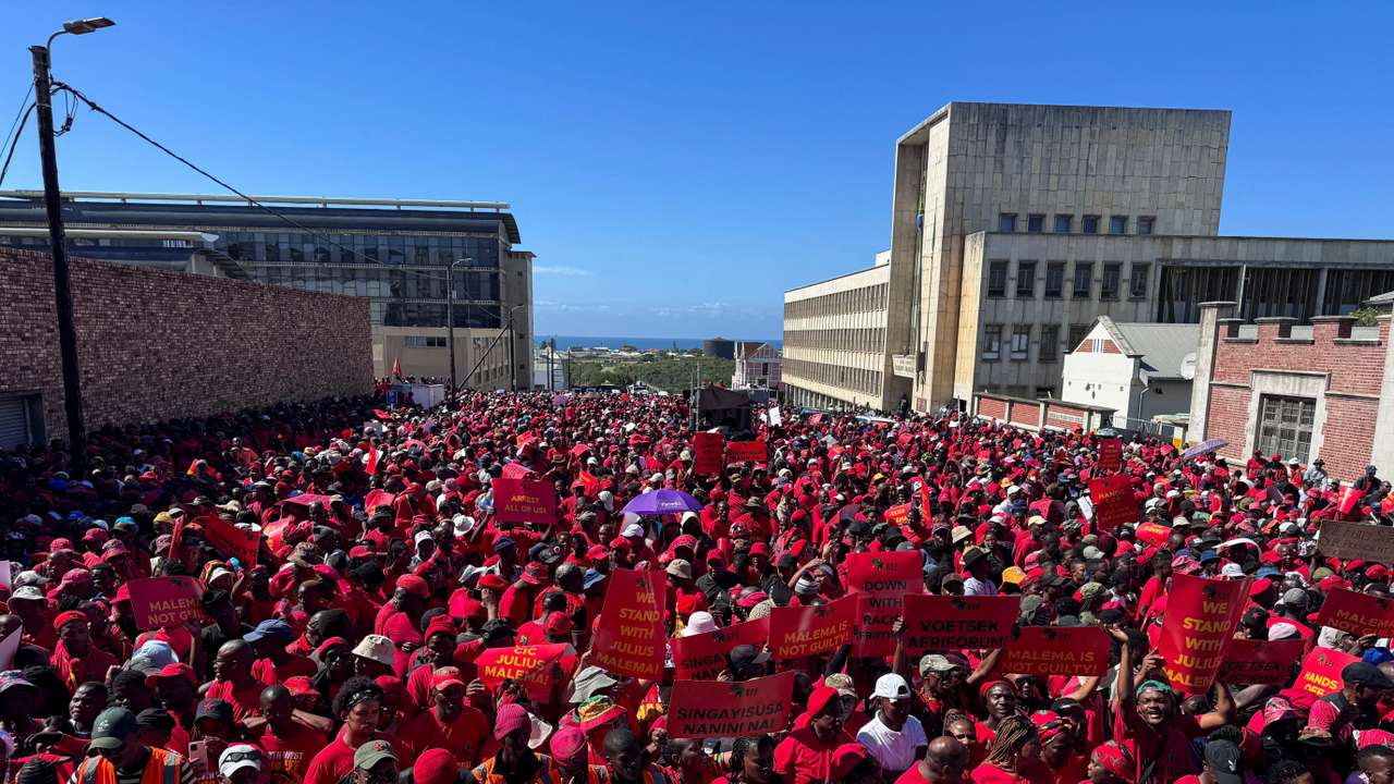 South African opposition politician Julius Malema in court for pre-sentencing hearing