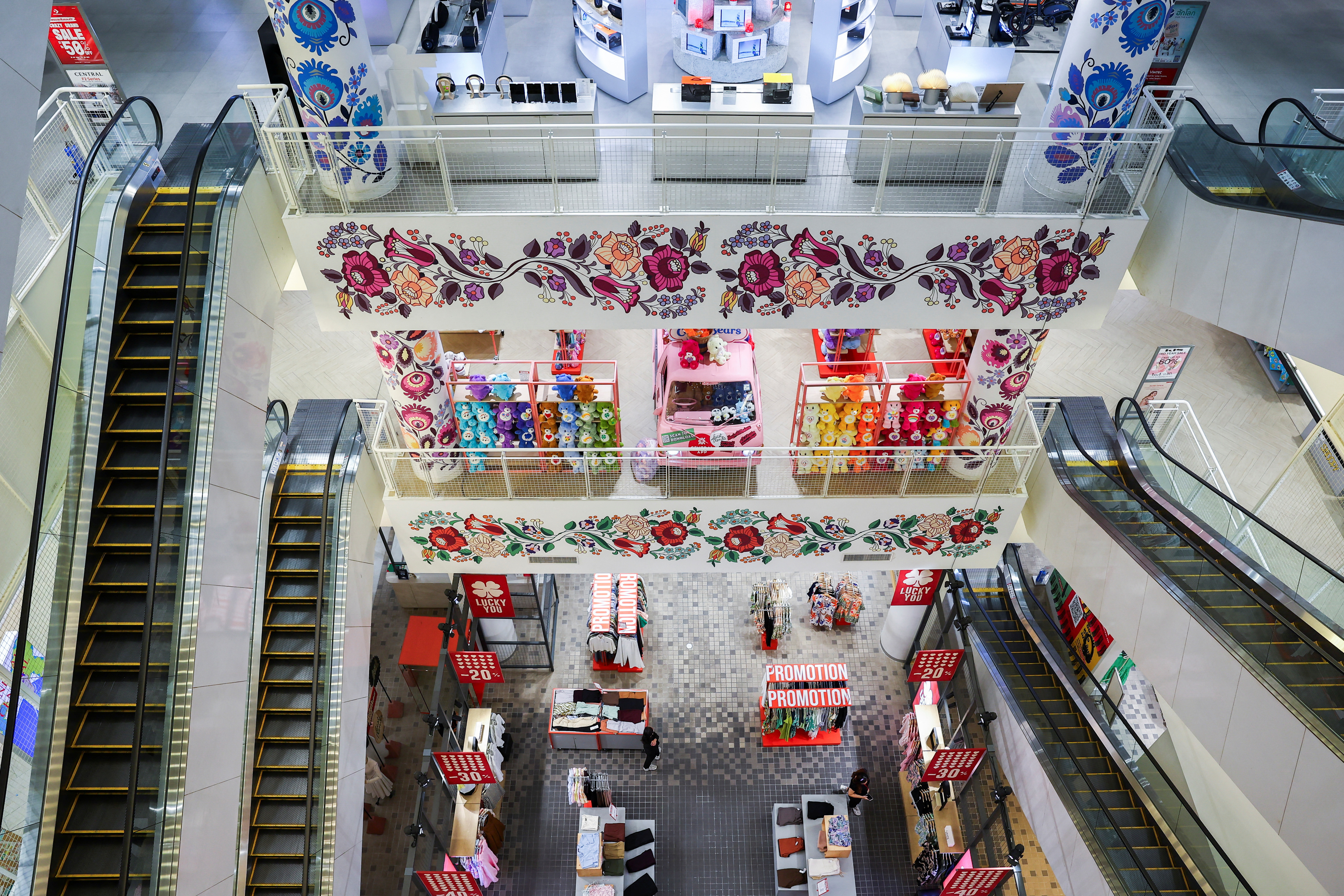 A general view inside a shopping mall in Bangkok
