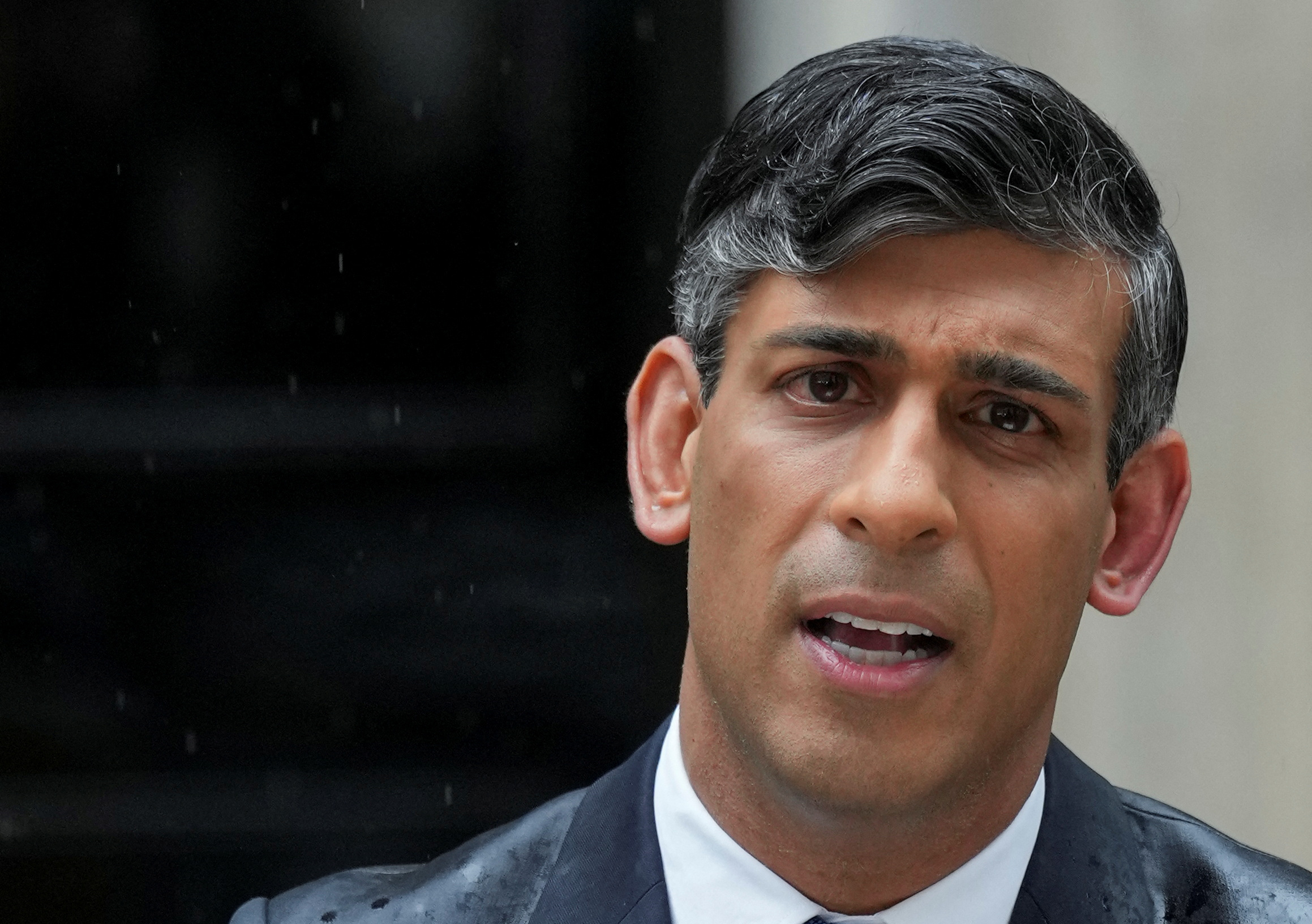British PM Sunak speaks at Downing Street, in London