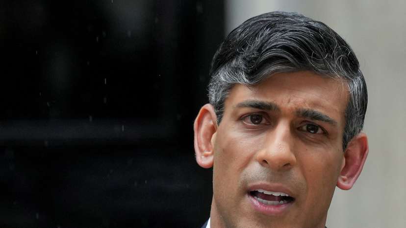 British PM Sunak speaks at Downing Street, in London