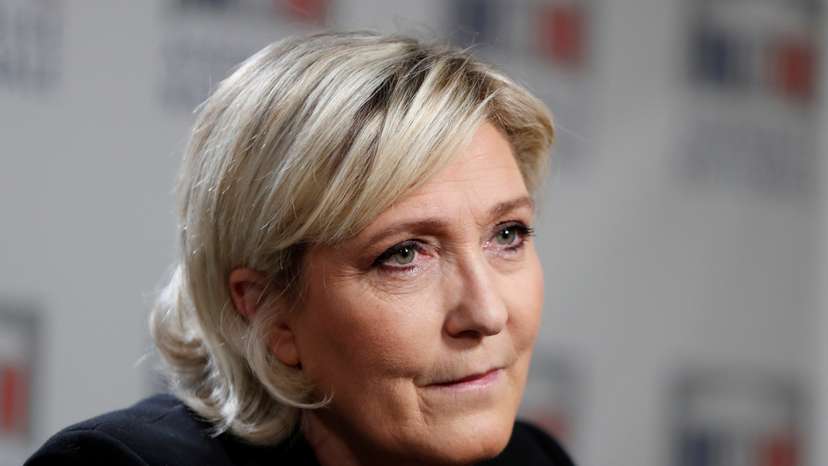 Marine Le Pen, France's far-right National Front (FN) political party leader, attends a news conference at the National Assembly in Paris