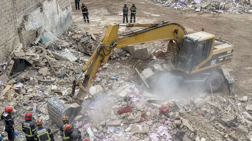 Site of the collapse of two buildings in Fes