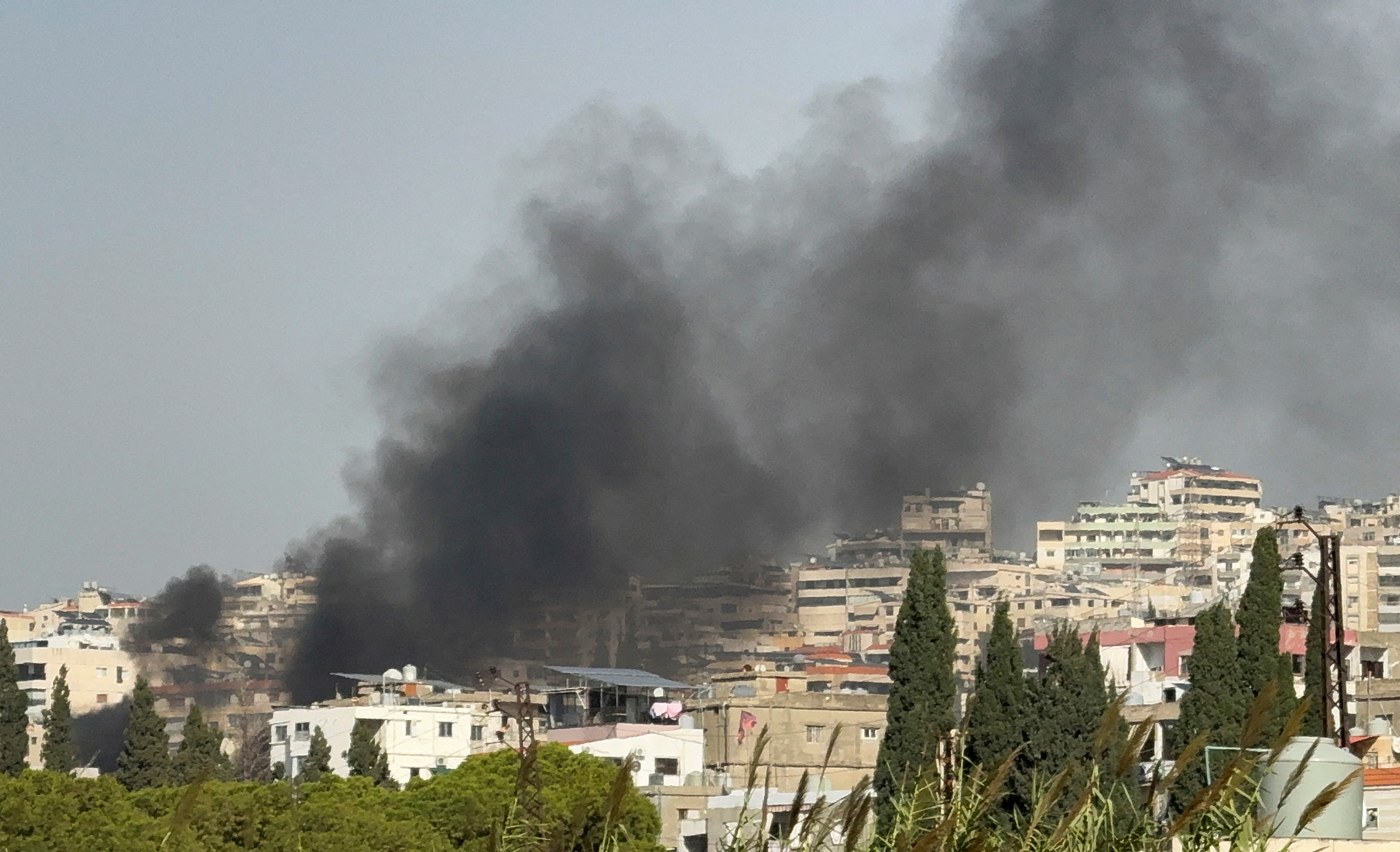 Smoke rises after a strike in Sidon