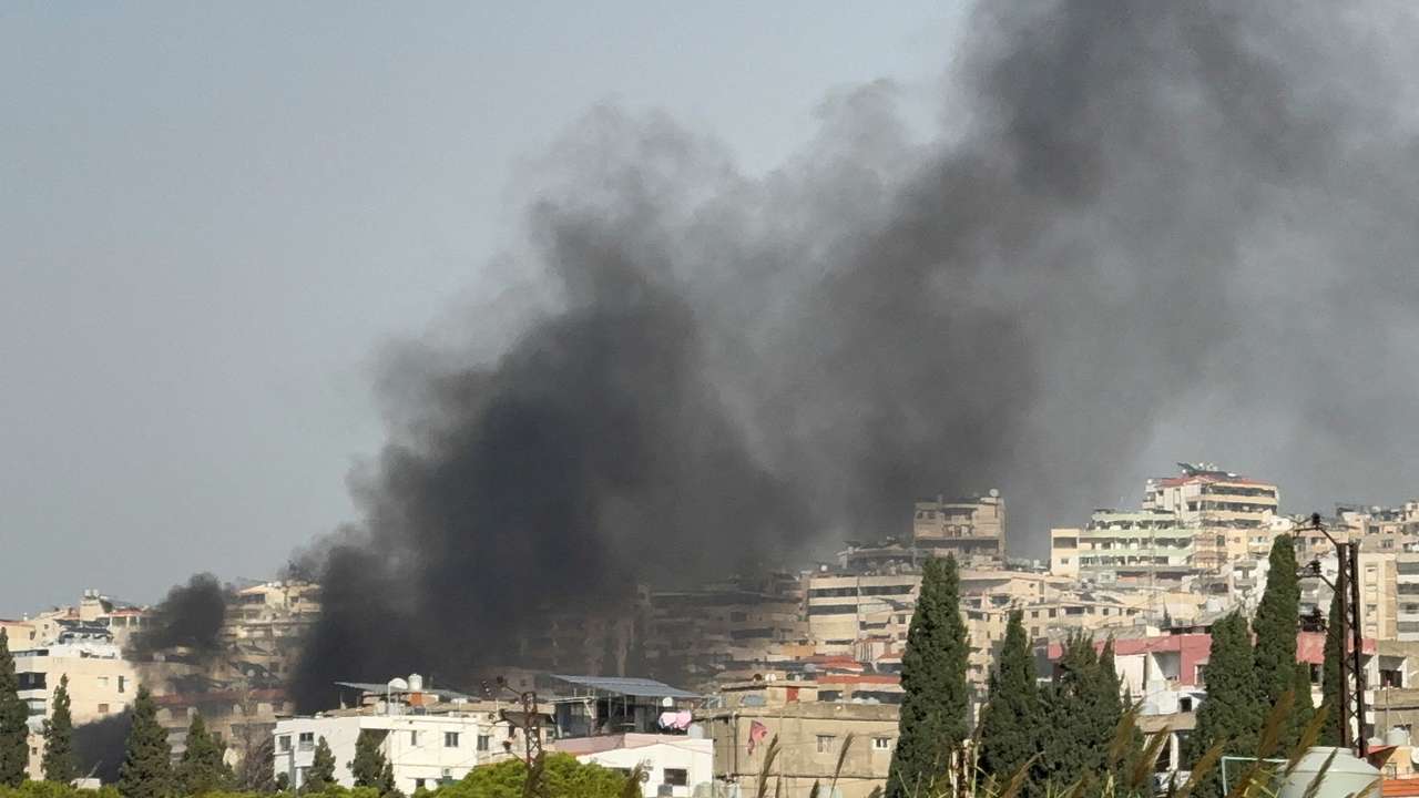 Smoke rises after a strike in Sidon
