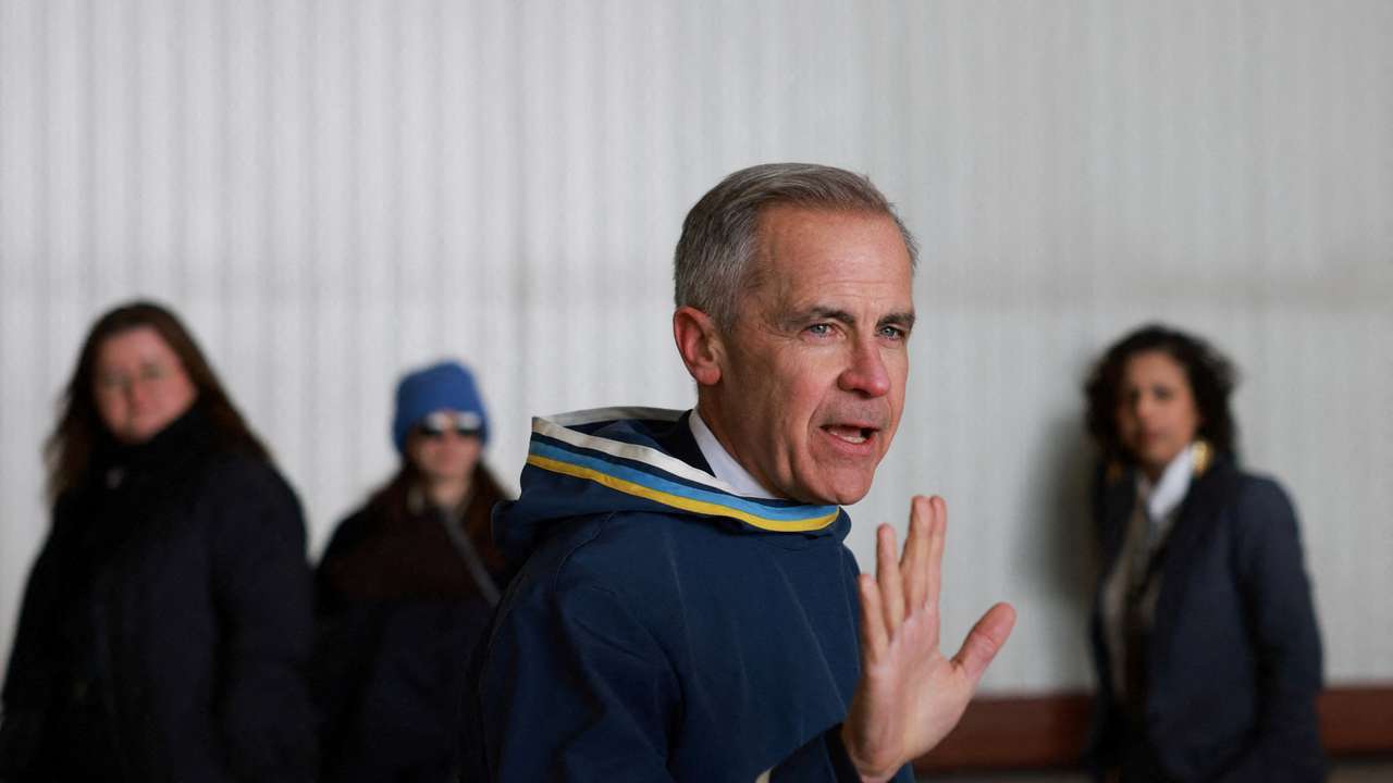 FILE PHOTO: Canada's Prime Minister Mark Carney gives a statement, in Iqaluit