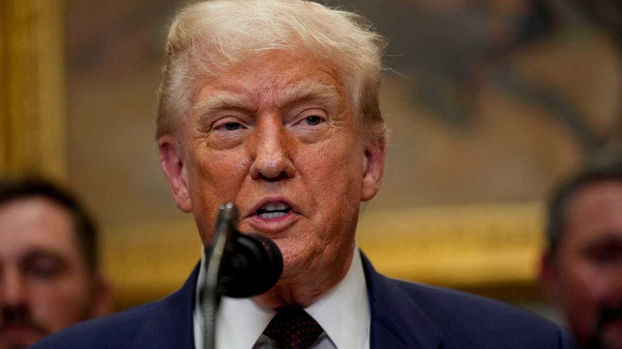 U.S. President Donald Trump delivers remarks at the White House in Washington, D.C.