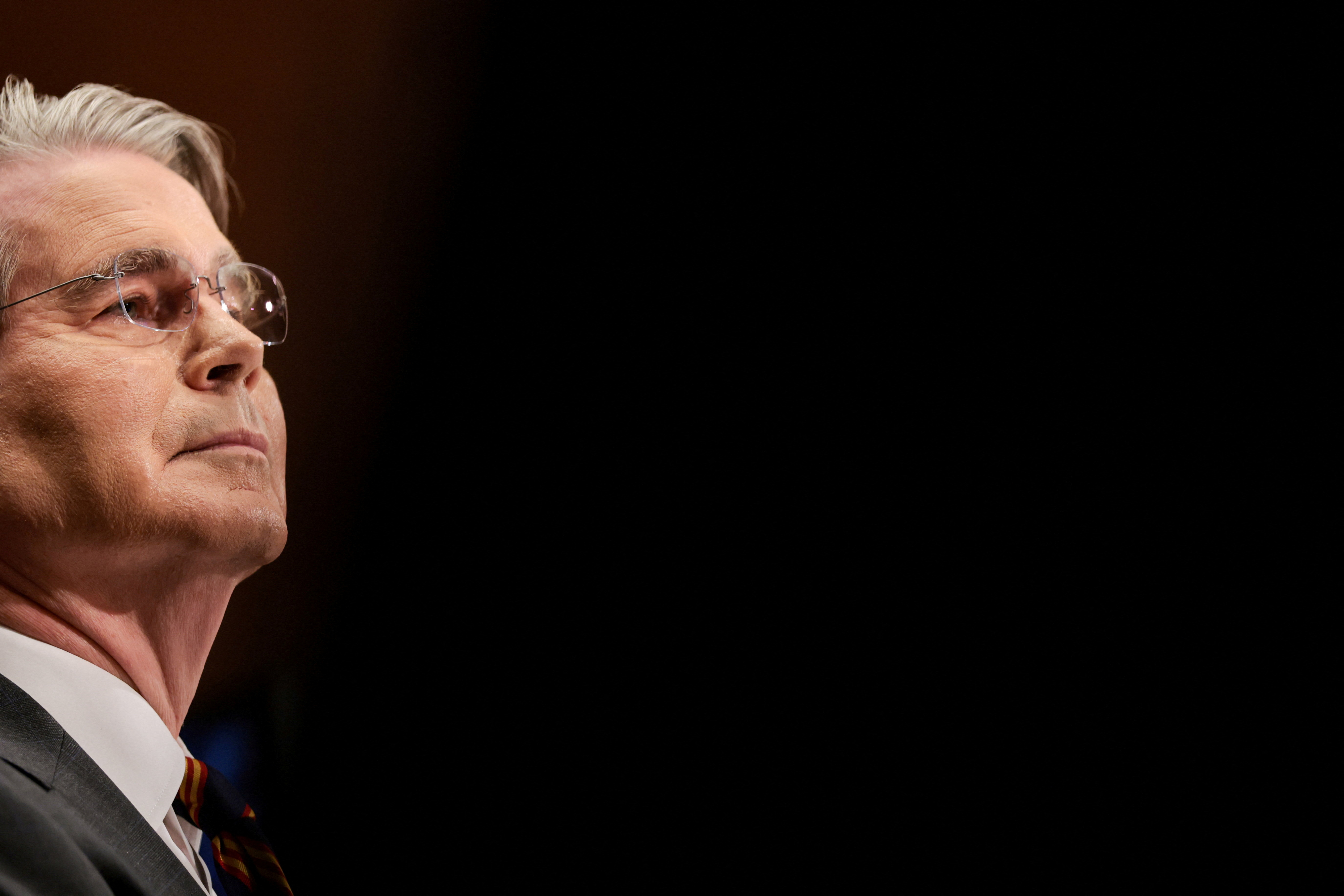 FILE PHOTO: U.S Treasury Secretary Scott Bessent goes before Senate for hearing on Capitol Hill in Washington, D.C.