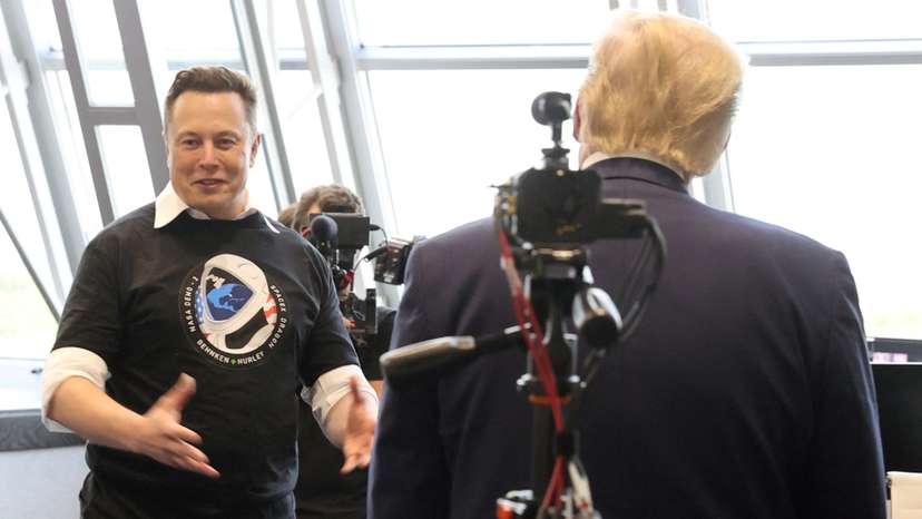 FILE PHOTO: Elon Musk is pictured with Donald Trump in 2020
