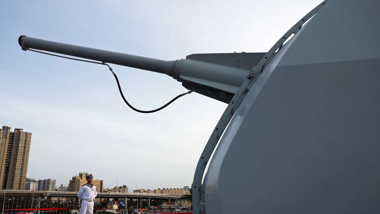 Chinese People's Liberation Army (PLA) Navy opens warships for public viewing in Qingdao