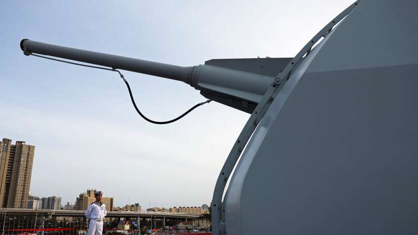 Chinese People's Liberation Army (PLA) Navy opens warships for public viewing in Qingdao