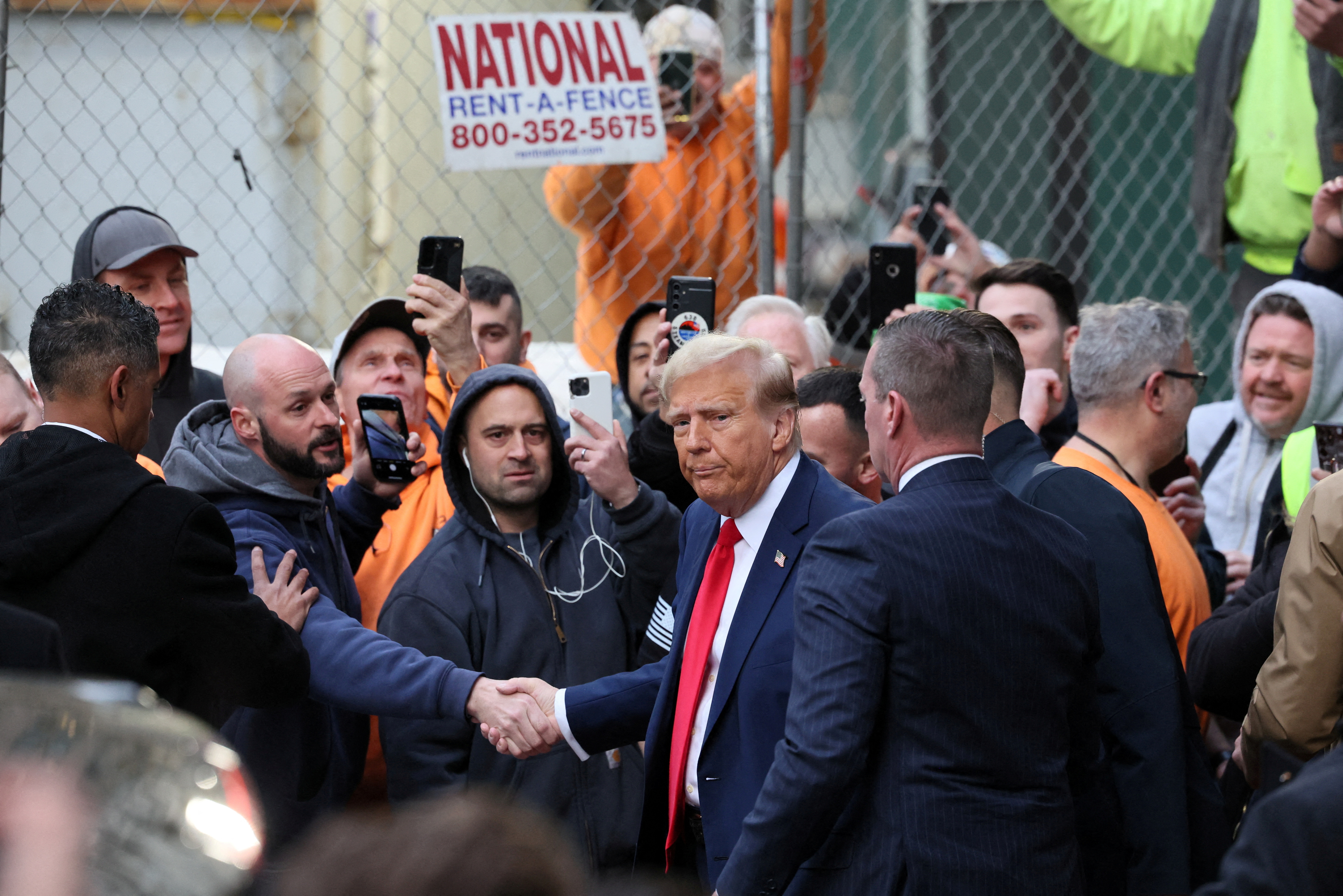 Republican presidential candidate and former U.S. President Donald Trump meets with Union workers  in New York