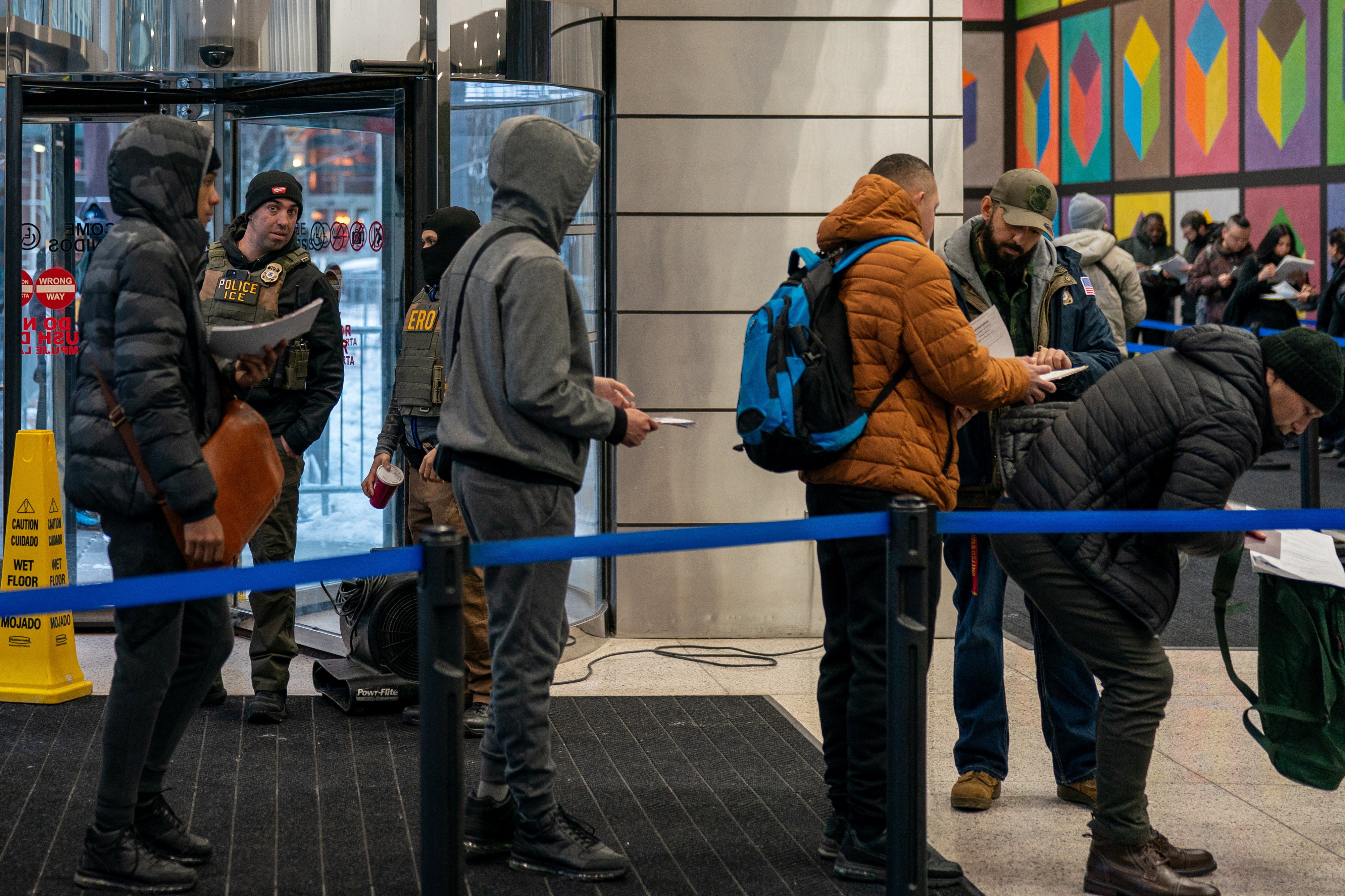 Federal immigration officers at U.S. Immigration Court in New York City