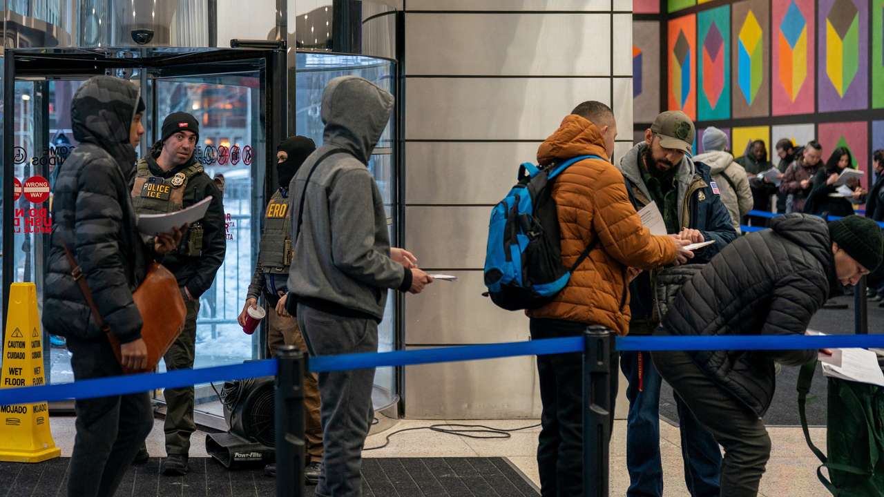 Federal immigration officers at U.S. Immigration Court in New York City