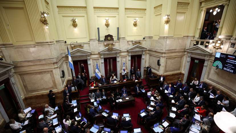 Argentine Senate debates Milei's necessity and urgency decree, in Buenos Aires