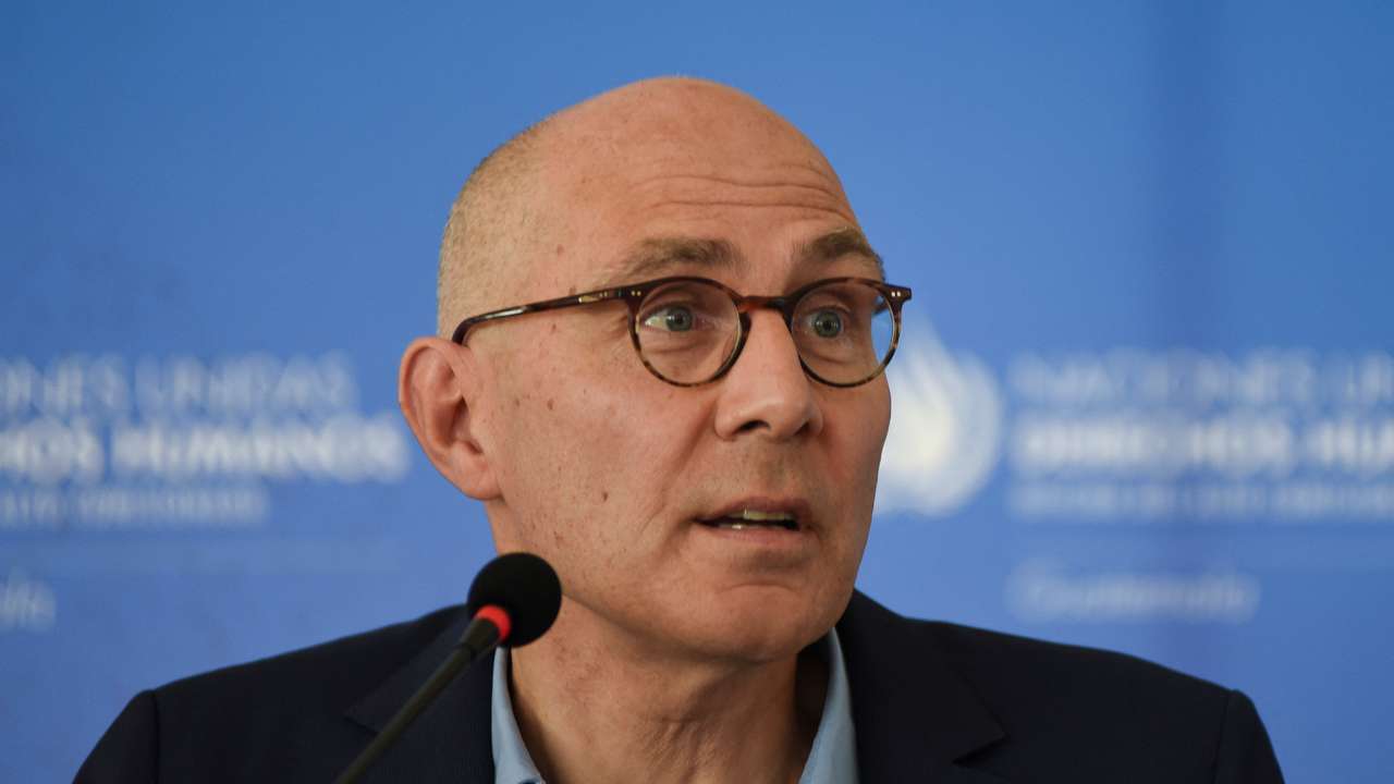 UN High Commissioner for Human Rights Volker Turk holds a press conference in Guatemala City