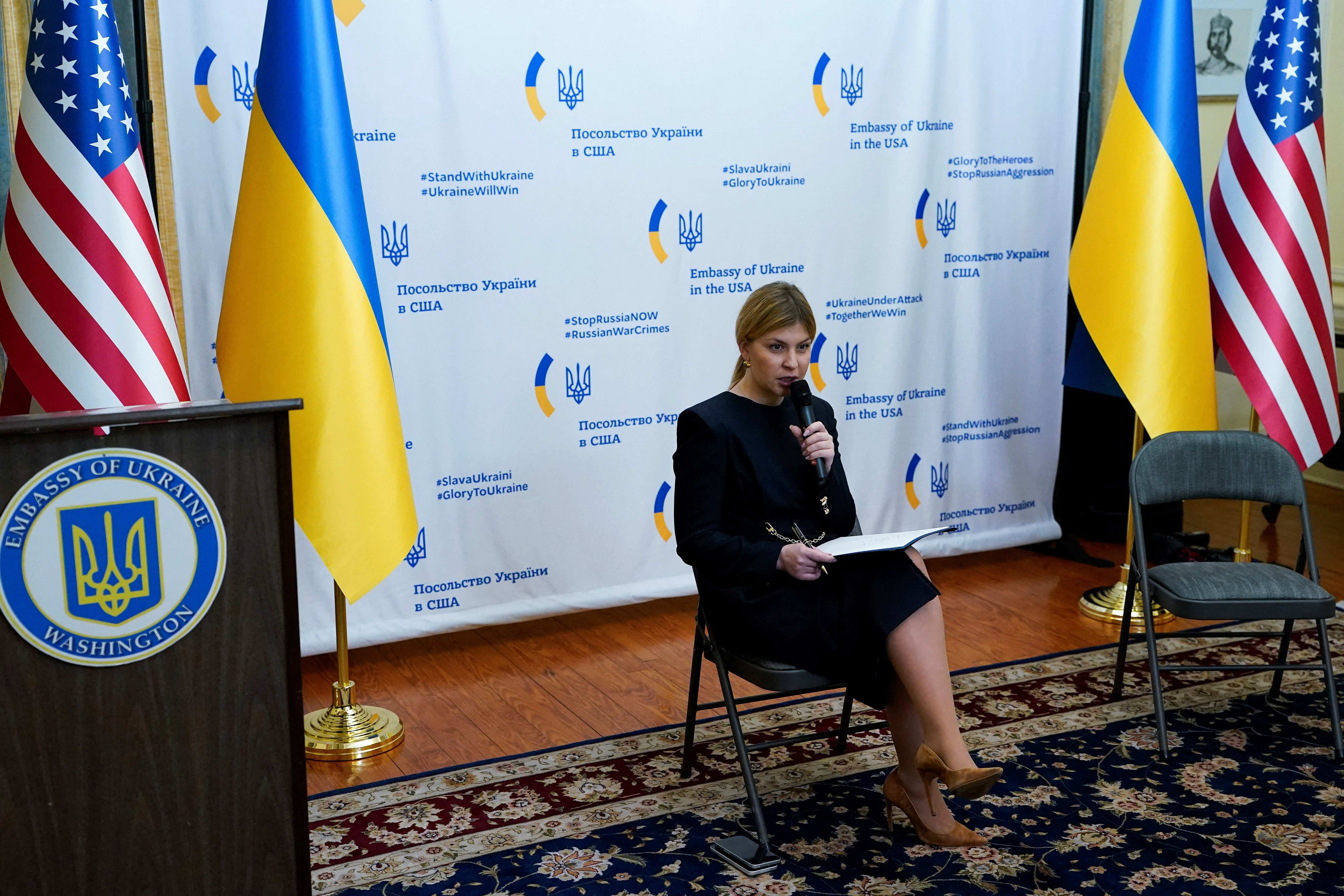 Fourth anniversary of the full-scale Russian invasion of Ukraine at the Ukrainian embassy, in Washington