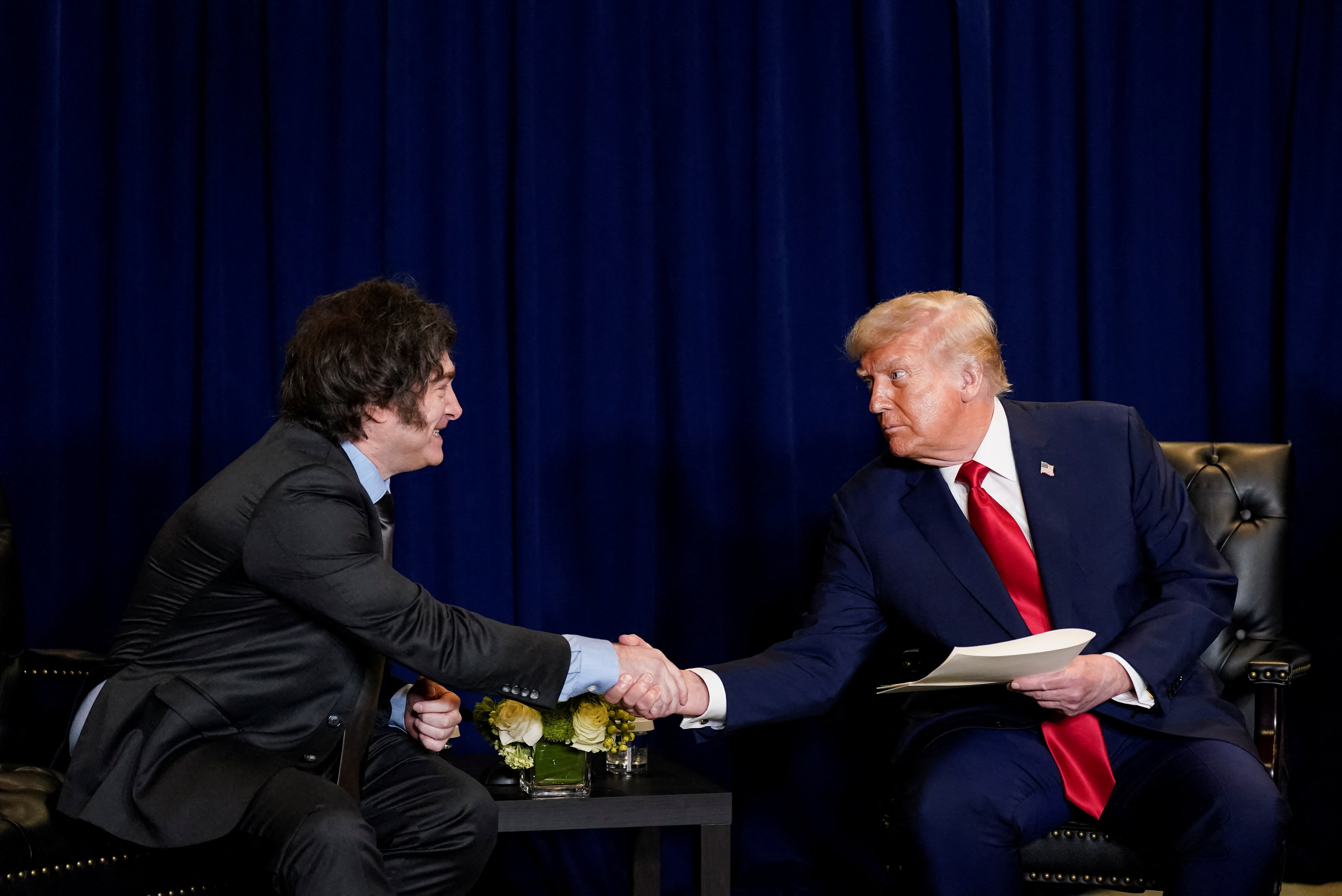 U.S. President Trump meets with Argentina's President Milei during the 80th United Nations General Assembly, in New York City
