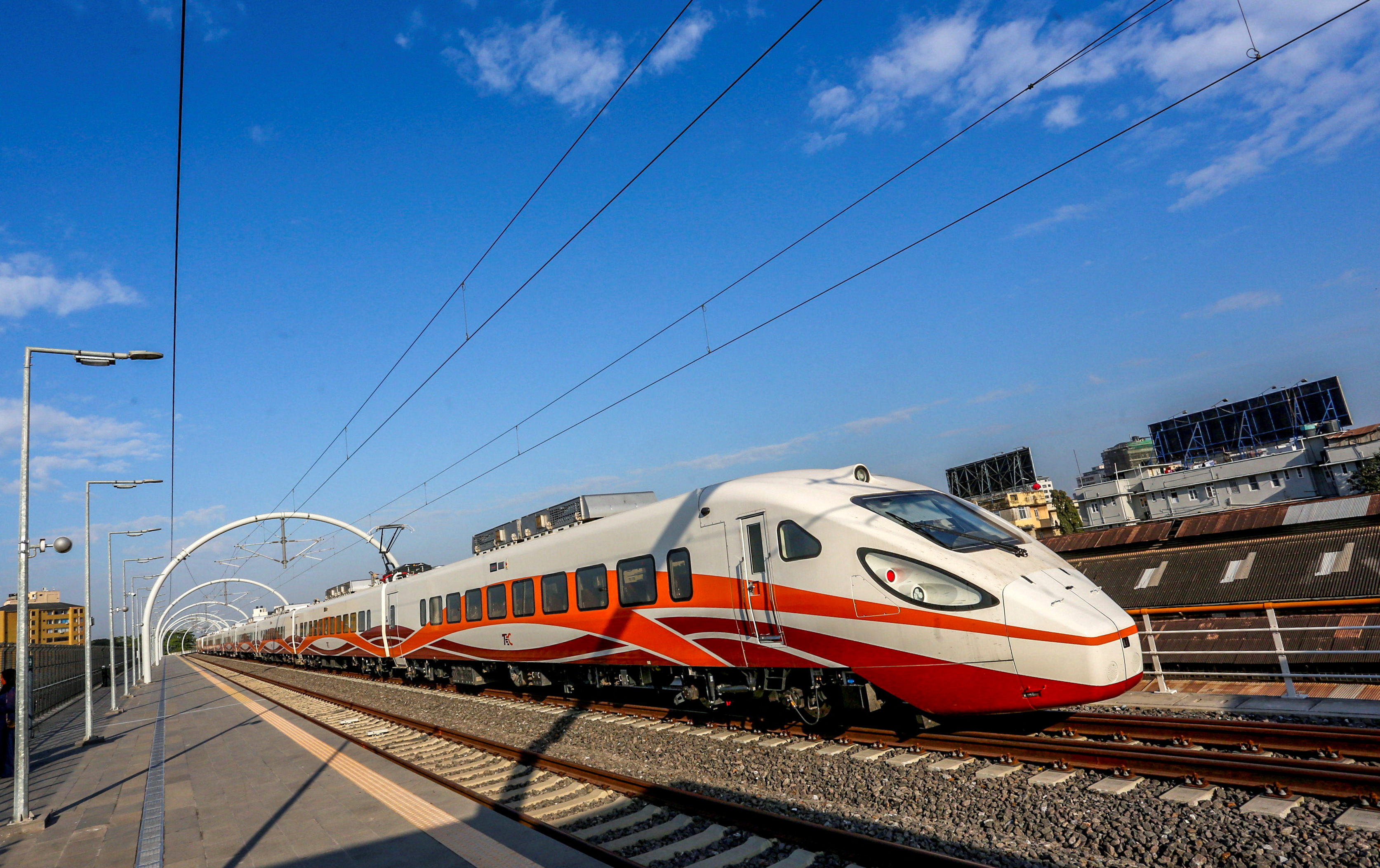 Electric train launched at the at the Tanzanite train station, in Dar es Salaam