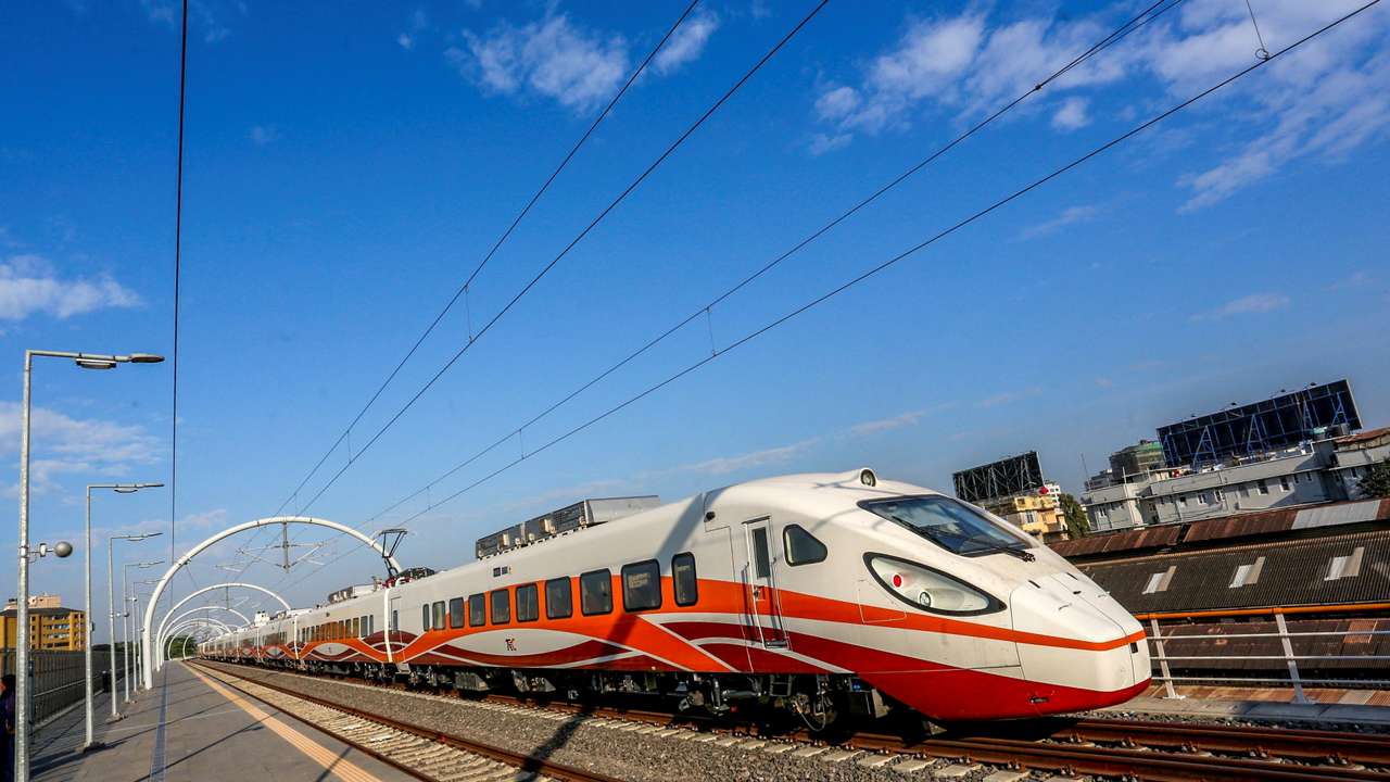 Electric train launched at the at the Tanzanite train station, in Dar es Salaam