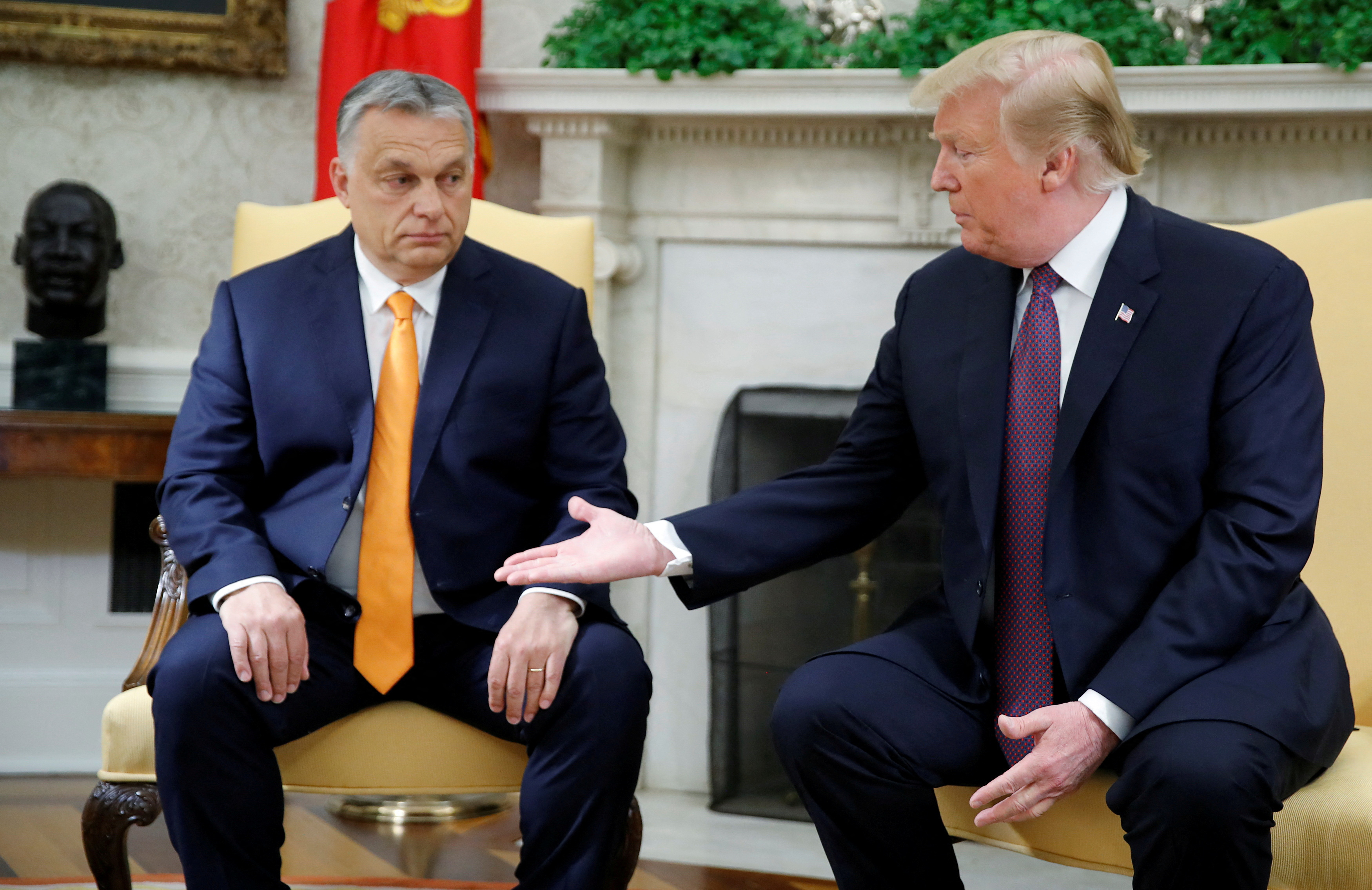 FILE PHOTO: U.S. President Trump meets with Hungary's Prime Minister Orban at the White House in Washington