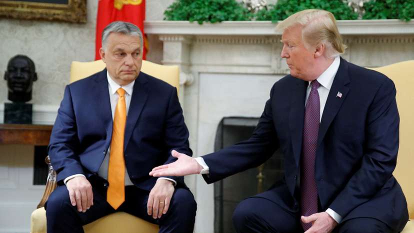FILE PHOTO: U.S. President Trump meets with Hungary's Prime Minister Orban at the White House in Washington
