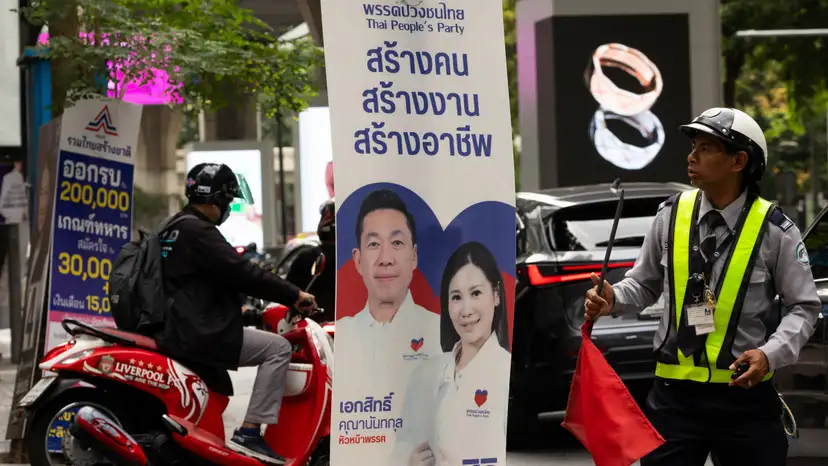 Electoral campaign posters ahead of Thailand's general elections, in Bangkok