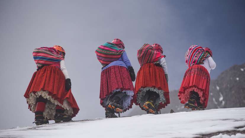 Bolivia's cholita climbers look to conquer their highest peak