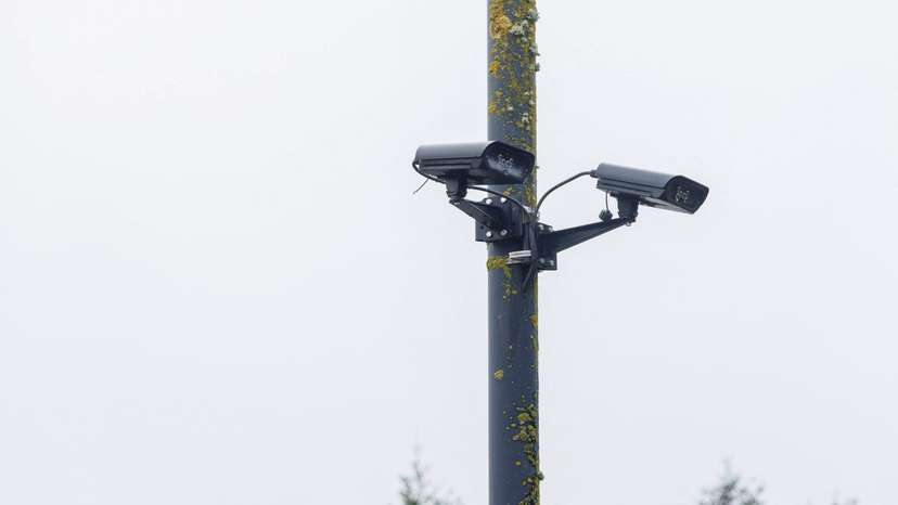 A freshly replaced ballot box replaces one that had been charred by arson in Vancouver, Washington