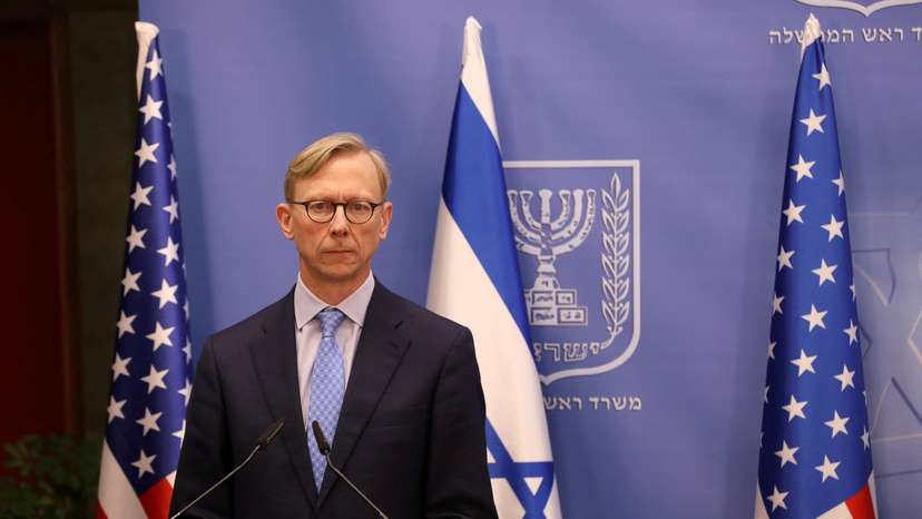FILE PHOTO: Brian Hook is pictured meeting Israel's Prime Minister Benjamin Netanyahu in 2020