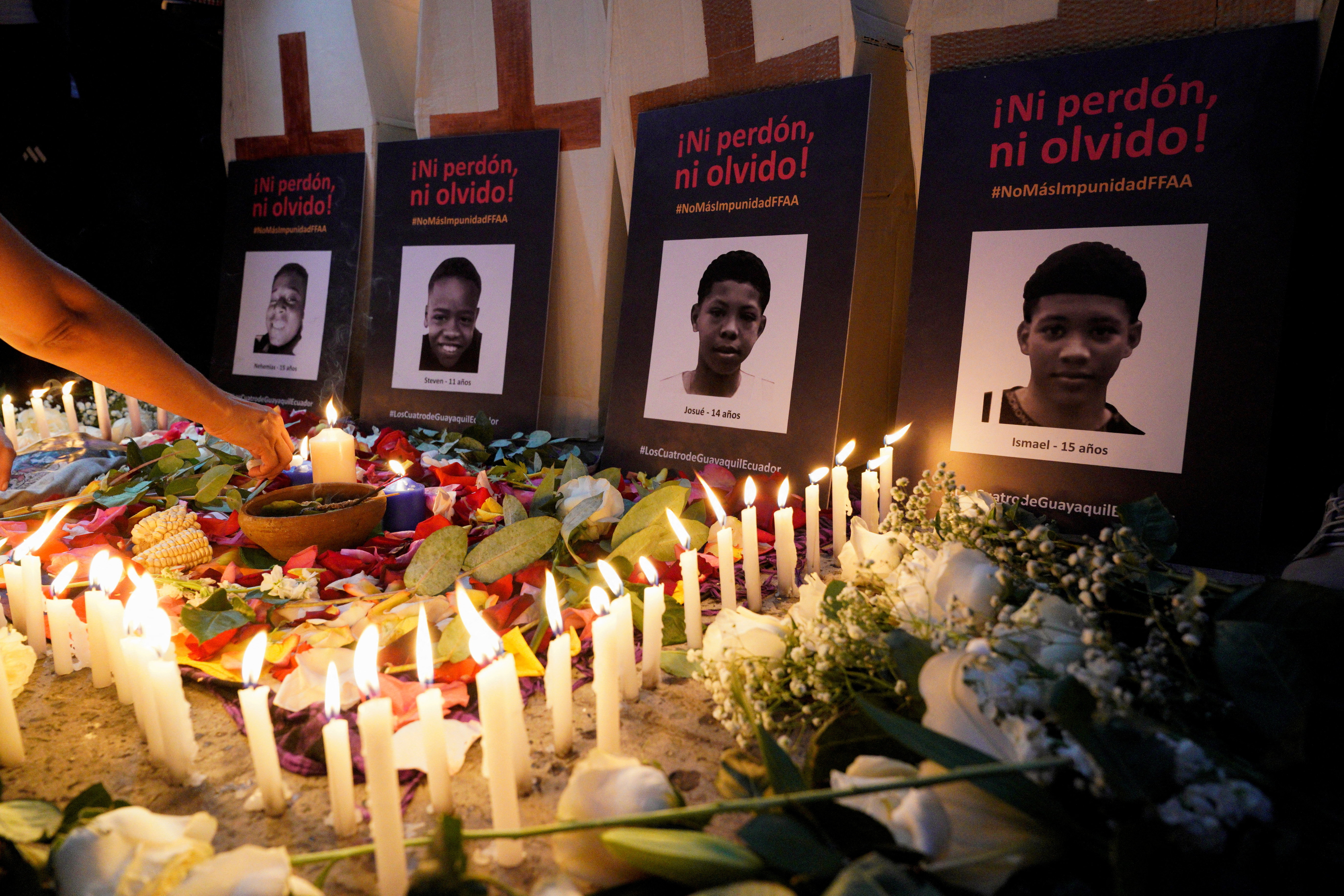 Families mark anniversary of disappearance of four boys, in Guayaquil