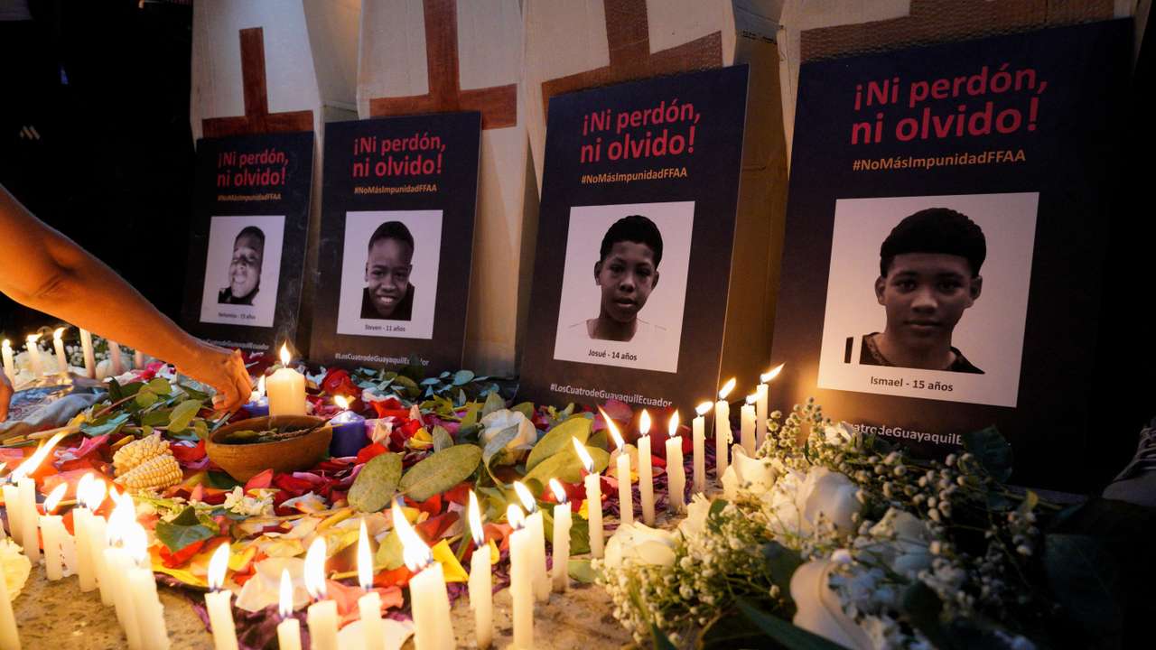 Families mark anniversary of disappearance of four boys, in Guayaquil