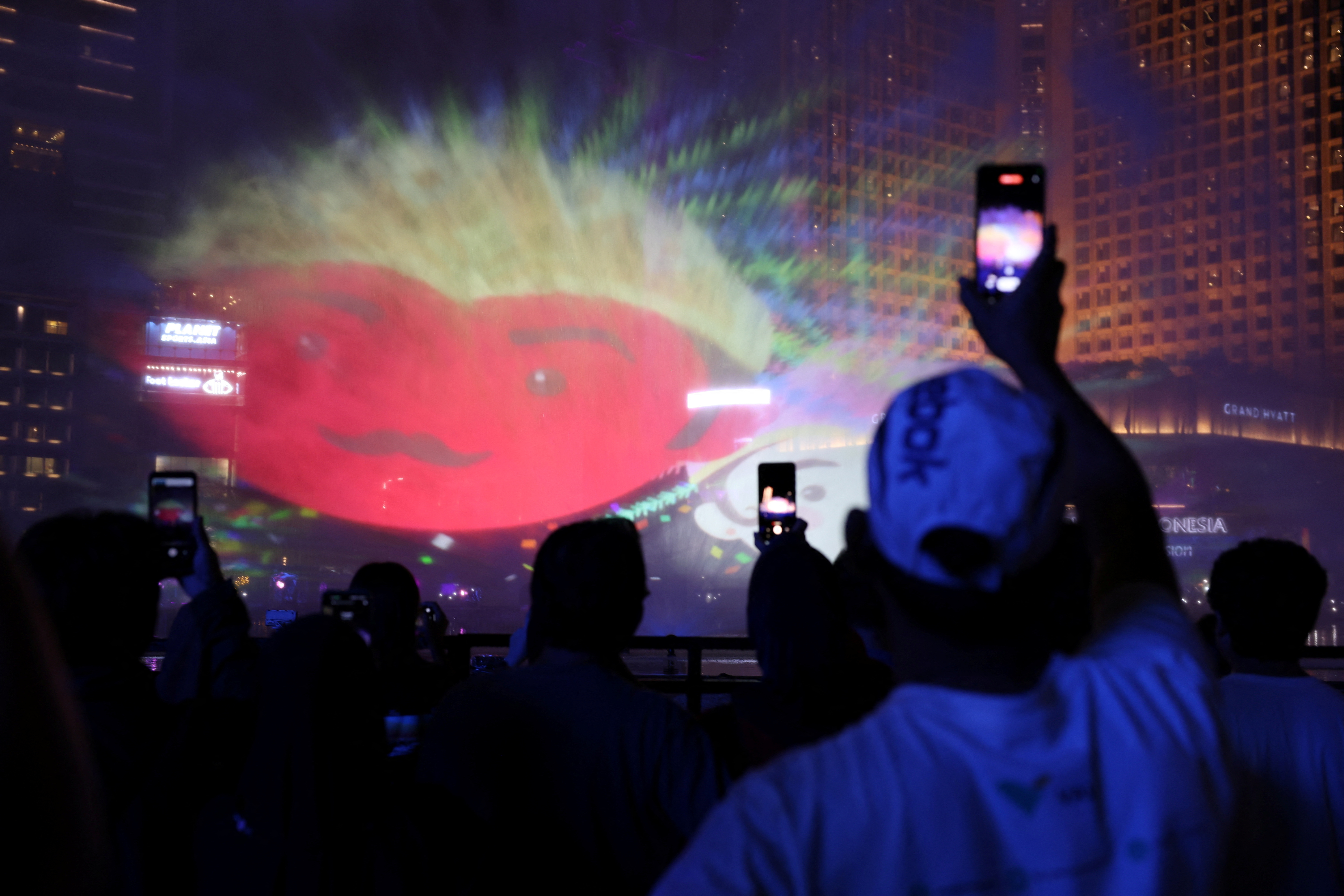 New Year's Eve is celebrated in Jakarta, Indonesia