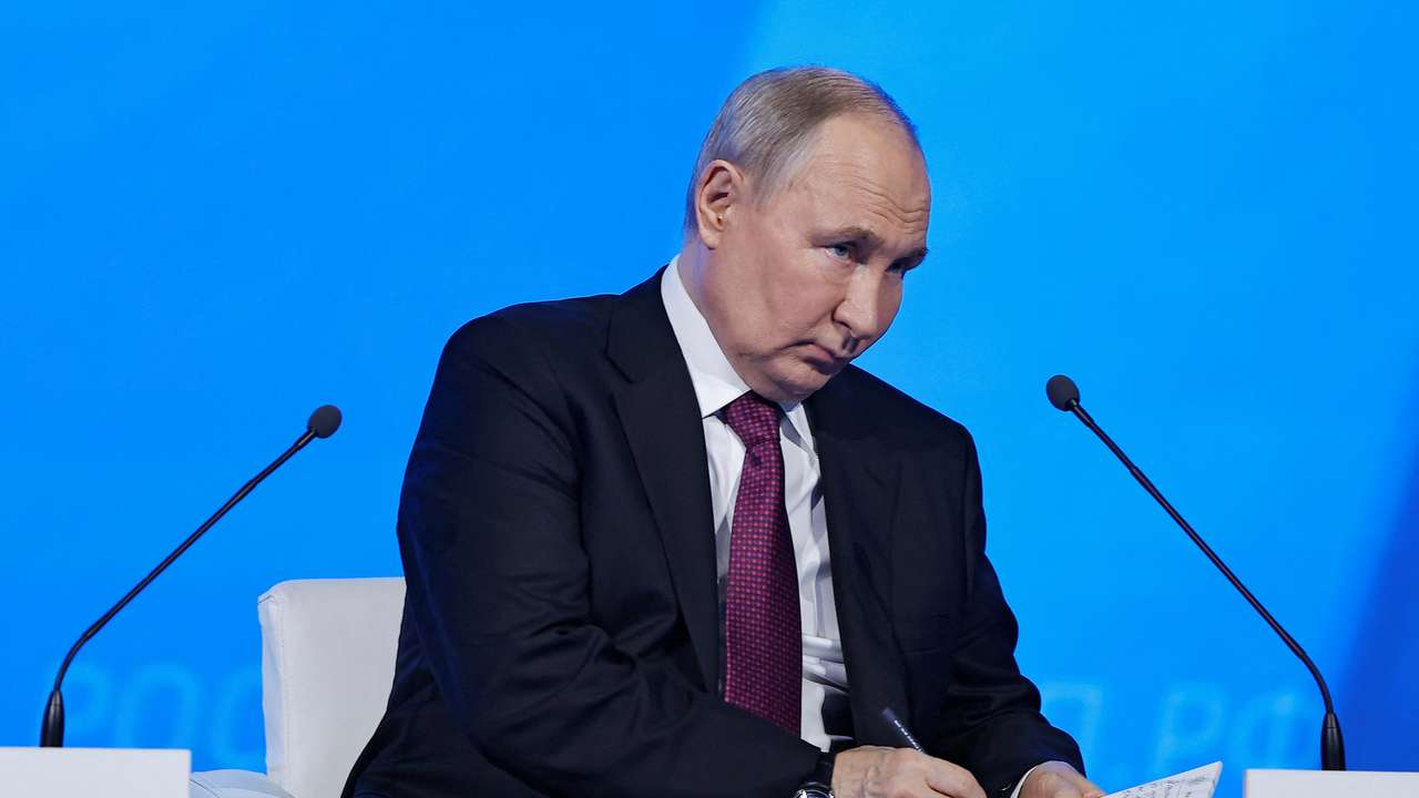 Russian President Putin attends the Congress of the Russian Union of Industrialists and Entrepreneurs in Moscow