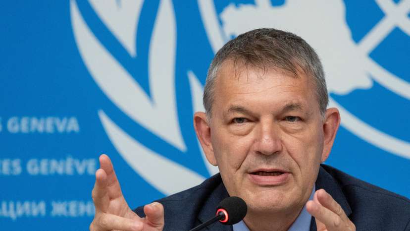 FILE PHOTO: UNRWA Commissioner-General Lazzarini attends a briefing in Geneva
