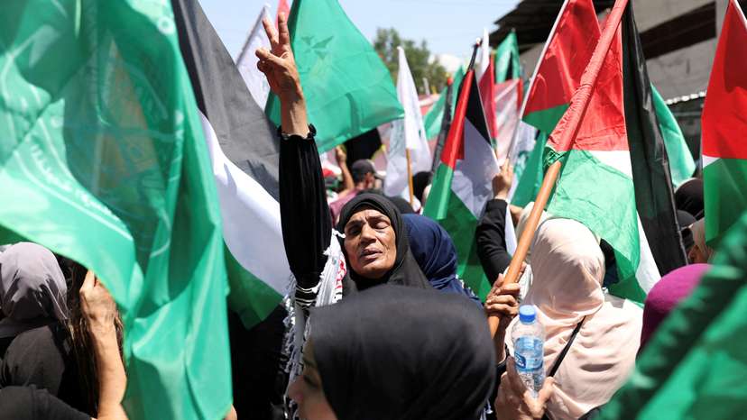 A protest against the killing of Hamas chief Ismail Haniyeh in Iran, in Beirut