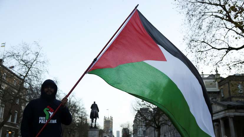 Protest in solidarity with Palestinians in Gaza, in London