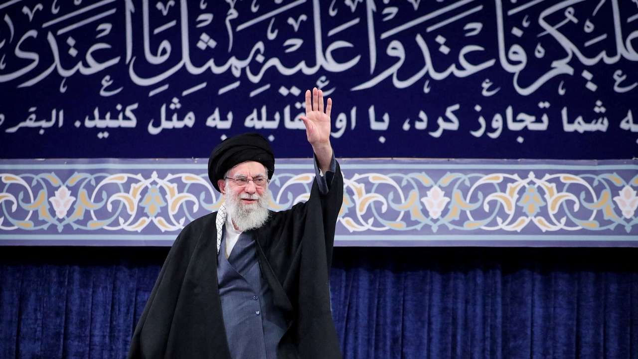 Iran's Supreme Leader Ayatollah Ali Khamenei attends a meeting in Tehran