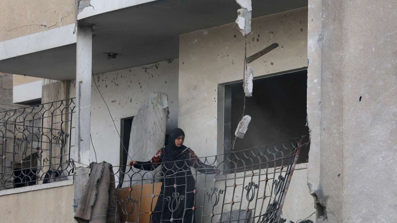 Aftermath of an Israeli strike on a house that took place on Monday, in Zawayda