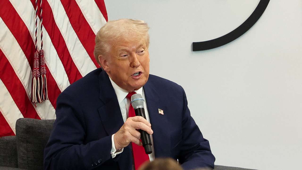U.S. President Donald Trump delivers remarks during a Business Roundtable event in Washington