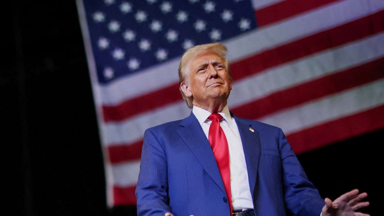 FILE PHOTO: Republican presidential nominee and former U.S. President Donald Trump holds a campaign rally in Novi, Michigan