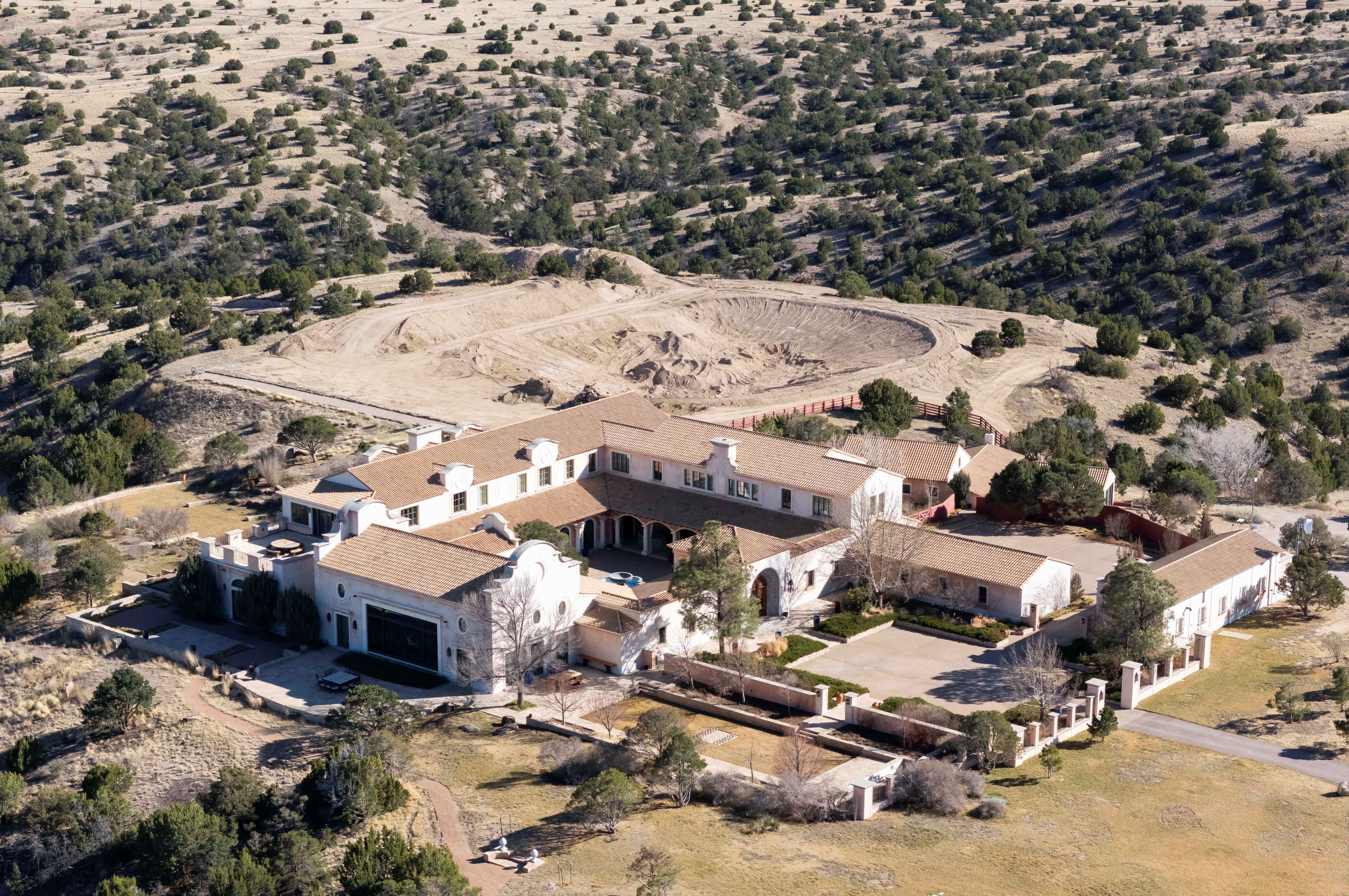 A drone view shows Zorro Ranch, a property formerly owned by Jeffrey Epstein, near Stanley