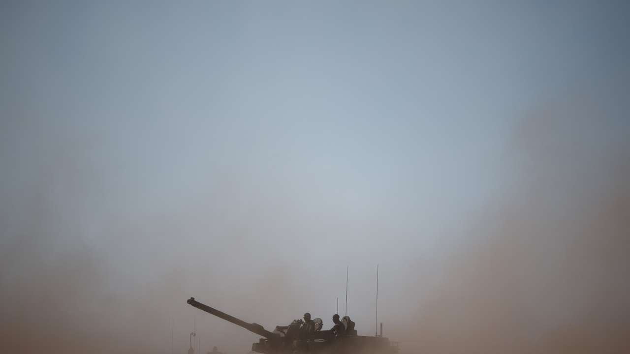 Polish soldiers take part in trial drills prior to annual artillery show ‘Autumn Fire 23’ at a military range in Bemowo Piskie near Orzysz